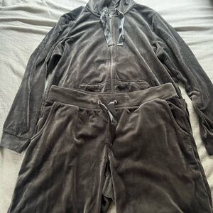 Steel Grey Velour Tracksuit (SIZE XL)